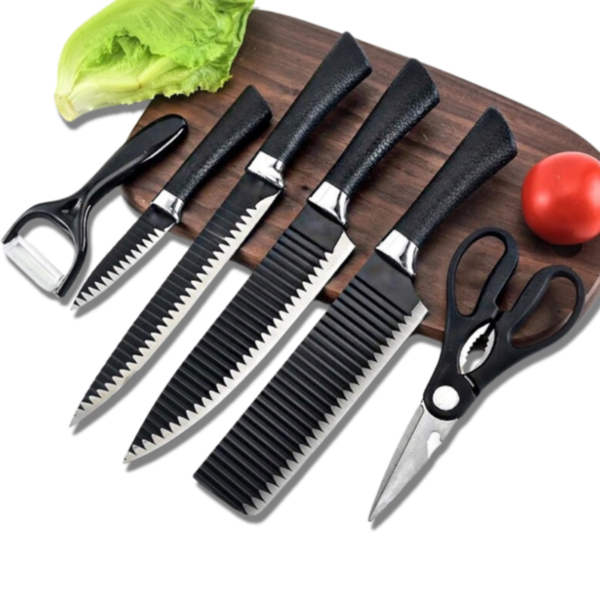 Jogo Kit 6 Facas Chef Cozinha Inox Antiaderente